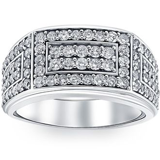 Pompeii3 2Ct Diamond Mens Ring in 10k White or Yellow Gold