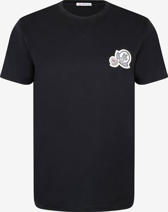 Moncler Kurzarm-T-Shirt mit doppeltem Logopatch