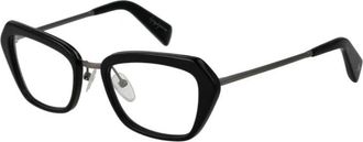 Yohji Yamamoto Stijlvolle Zwarte Rechthoekige Optische Monturen - Dames - Brillen - Zwart - ONE Size - Accessoires