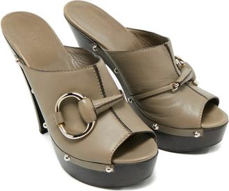 Gucci Mules Icon Bit con plateau - Grigio