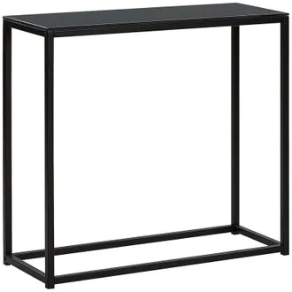 Beliani Beliani - Consola De Vidrio Templado Negro 80 X 30 Cm Efecto Cemento Base De Metal Dorris