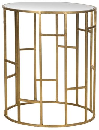 Safavieh Mesa auxiliar de hierro/espejo oro