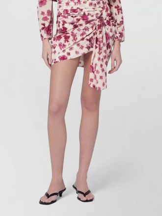 Isabel Marant ovia printed asymmetric hem tie miniskirt