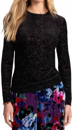 Johnny Was Natalie Long Sleeve Mesh Tee In Tova