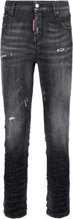 Dsquared2 Dsquared 2 Broeken Black - Dames - Slim Fit Jeans - Zwart - XS - Leer - Jeans