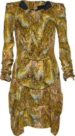Peter Pilotto 2009 printed silk mini dress - Yellow