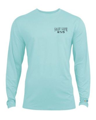 Salt Life Sea To Sea Long Sleeve Performance Tee in Lt Aruba Heather at Nordstrom, Size X-Large