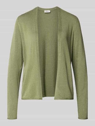 s.Oliver Red Label Regular Fit Cardigan aus Baumwoll-Viskose-Mix in Khaki, Gr&ouml;&szlig;e 36