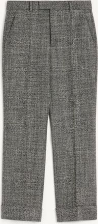 Valentino Pantalone Valentino In Lana Moulin&egrave; Con Risvolto Uomo BIANCO/ NERO 44