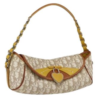 Dior Pre-owned Shoulder Bags, female, Beige, Size: ONE SIZE Pre-owned Vintage PVC Trotter Shoulder Bag