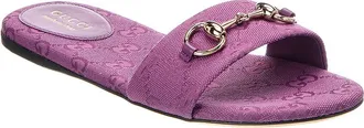 Gucci Horsebit Gg Canvas Sandal