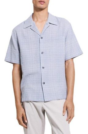 Theory Mini Tex Camp Shirt in Bering Multi at Nordstrom, Size Xx-Large