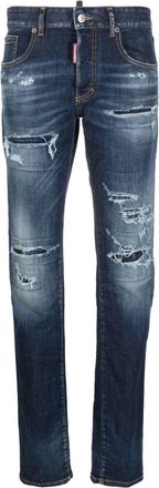 Dsquared2 ripped skinny jeans - women - Cotton/Elastane/Polyester/Polyester/Cotton/Calf Leather - 34 - Blue