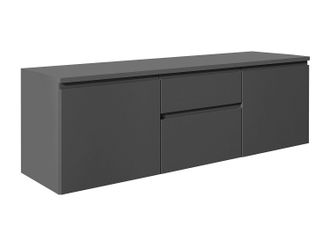 Vente-Unique Mueble de ba&ntilde;o flotante bajo lavabo - Gris - 150 cm - JIMENA II