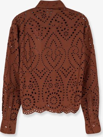 MC2 Saint Barth Womens Shirt Sangallo Lace Brown Cotton
