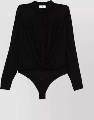 Elisabetta Franchi body shirt with collared neck and long sleeves