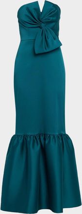 Aidan Mattox Strapless Stretch Mikado Mermaid Gown