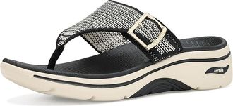 Skechers On-The-Go GO Walk Arch Fit 2.0 Sandals - Resort Day Womens Sandals Black/Natural : 11 B - Medium, Synthetic