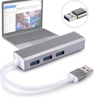 OEM Adaptador Usb A Ethernet Con 3 Puertos, Concentrador Usb 3.0 4 En 1, Puerto Gigabit Ethernet Y Tres Puertos De Expansi&oacute;n Usb, Para Windows Y Mac, Cone