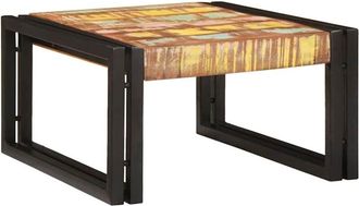 vidaXL Estante De Ba&ntilde;o 60 X 50 X 23 Cm Madera De Mango S&oacute;lida, Hierro Vidaxl