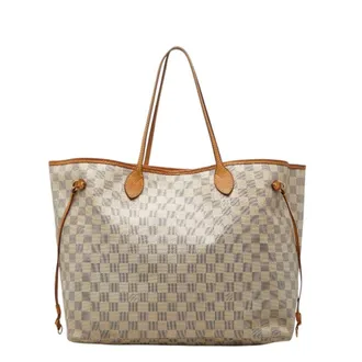 Louis Vuitton Damier Azur Brown White Pvc Leather Shoulder Bag Tote Bag (Pre-Owned)