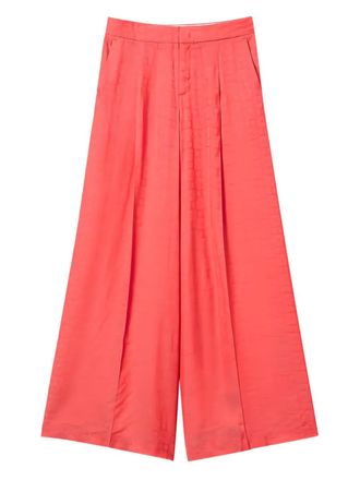 Twin-Set Oval T-jacquard palazzo pants - women - Viscose/Polyester - 46 - Pink