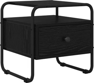 vidaXL Mesa De Noche Roble Negro Madera De Ingenier&iacute;a Vidaxl