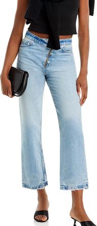 Frame Denim Le Jane Crop Angled Zip Jeans In Rhode