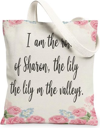 Generic Floral Canvas Tote Bags, Vintage Roses Design Lightweight Reusable Grocery Bags, Spring Elegant Washable Shoulder Strap Can, Cream, 13x15 Inch