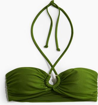 H&M Wattiertes Neckholder-Bikinitop - Green