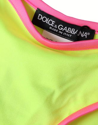 Dolce & Gabbana Womens Yellow Pink Nylon Swimwear Bottom Beachwear Bikini Elastane Clothing