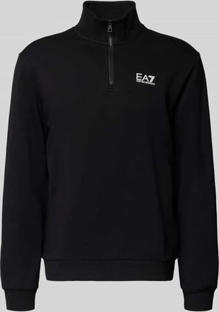 Emporio Armani Sweatshirt mit Stehkragen und Reißverschluss in Black, Größe XXXL