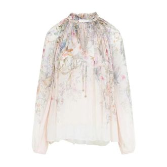 Zimmermann Rebellion Billow Blouse - Dames - Blouses - Veelkleurig - S - Polyester - Overhemden