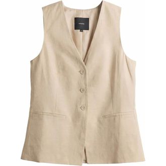 someday Noronja Vest - Dames - Jassen - Bruin - Maat: XS Linnen