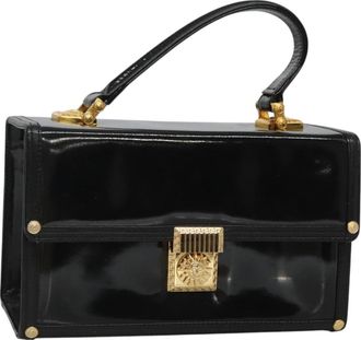 Versace Vintage Box Handle Bag Patent Patent_Leather Handbag (Pre-Owned)