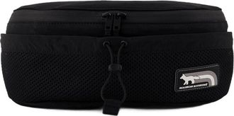 Maison Kitsuné Tassen, Dames, Zwart, ONE Size, Nylon, Zwarte Nylon Heuptas met Magneetsluiting