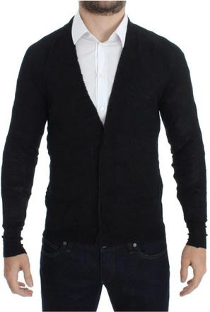 Costume National Elegante zwarte Merino wollen vest - Heren - Vesten - Zwart - S - Wol - Truien & Vesten