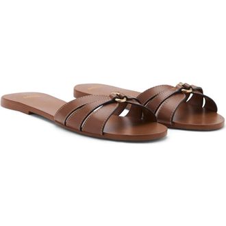 Mango Slide Sandal in Leather at Nordstrom, Size 6.5Us