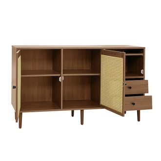 STILVORA Aparador Y Buffet Con 2 Puertas De Rat&aacute;n, Estantes Ajustables, Estilo R&uacute;stico, En Tablero De Part&iacute;culas, Madera, 130&times;40&times;75,5 Cm