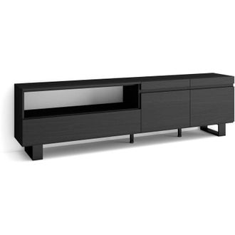 Skraut Home Skraut Home - Mueble Tv, Televisi&oacute;n, Muebles De Sal&oacute;n, Almacenaje, 200x57x35cm, Para Tv Hasta 80, Dise&ntilde;o Industrial, Estilo Moderno, Negro