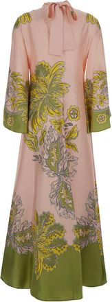 La DoubleJ Womens Magnifico Silk Long Dress Pink
