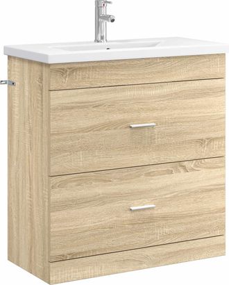 vidaXL Juego De Muebles De Ba&ntilde;o Roble Sonoma 81 X 40 X 84,5 Cm Vidaxl