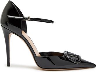 Valentino Dorsay 100 Patent Leather Pumps - Black