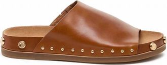 Kelsi Dagger Womens Squish Fox Stud Slide Sandals In Brown Leather