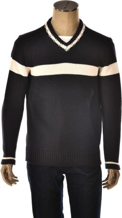 Fedeli Virgin Wool V-Neck Knit Sweater