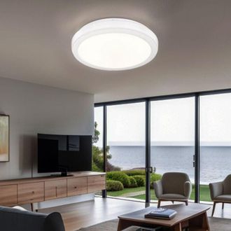 Globo Lighting Plafoniera da cucina lampada da soggiorno lampada da sala da pranzo lampada da soffitto a LED marmorizzata bianca, 12W 1150lm bianco caldo, PxH 33,5