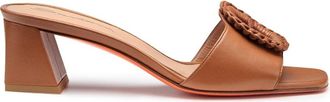 Santoni Leren Sandalen Muiltjes - Dames - Muiltjes - Bruin - 37 EU - Leer - Schoenen