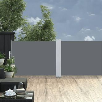 Berkfield Home Retractable Side Awning Anthracite 120x1000 cm in Black