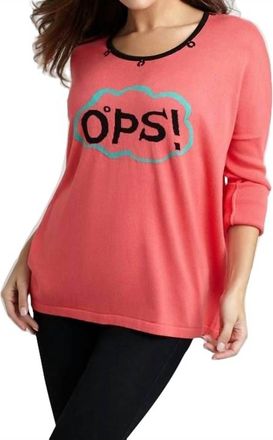 Angel Word Cloud Graphic Sweater In Coral Multi