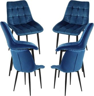 Regalos Miguel Regalos Miguel - Packs Sillas Comedor - Pack 6 Sillas Cade Terciopelo - Azul